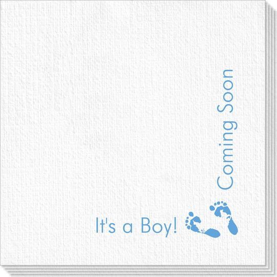Corner Text with Baby Twinkle Toes Design Deville Napkins